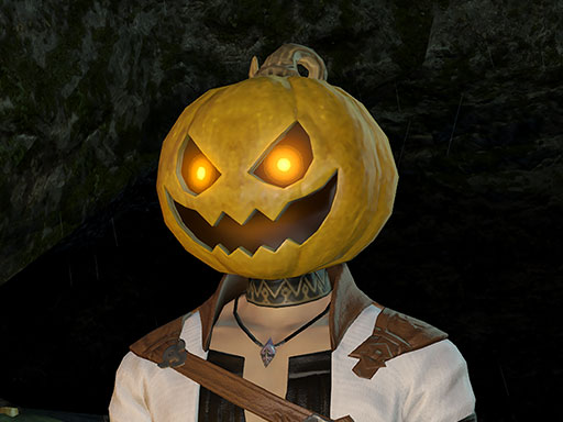 Pumpkin Head かぼちゃあたまの子 若葉髪の子 FF14】おばけカボチャ！パンプキンヘッド装備👗各種族での見た目